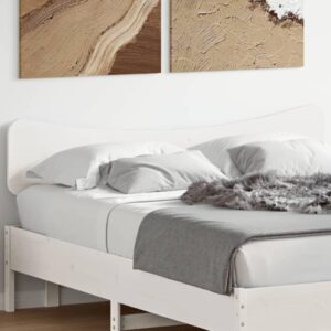 Sengegavl 140 cm i massivt fyrretræ - hvid
