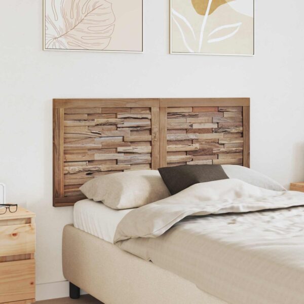 Sengegavl i massiv teak - naturfarvet 120 cm