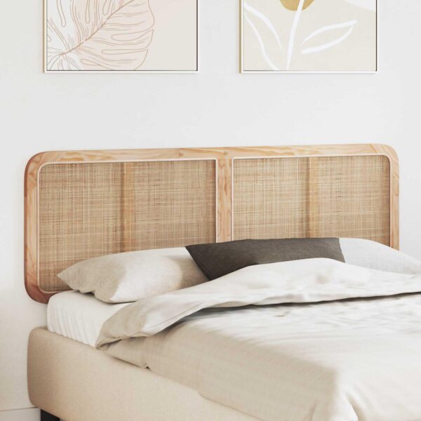 Sengegavl i rattan - naturfarvet 160 x 55 x 3 cm