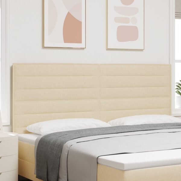 Sengegavl i stof - creme 200 x 7 x 128 cm