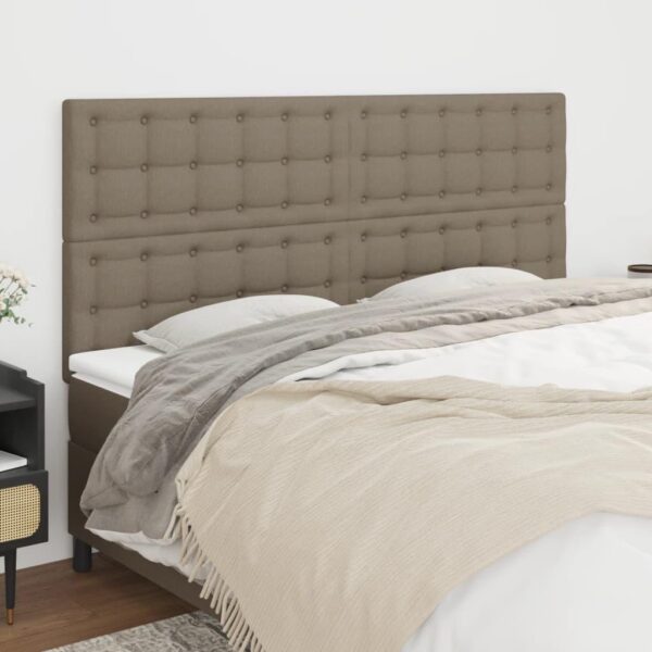 Sengegavl i stof - taupe 200 x 5 x 118/128 cm