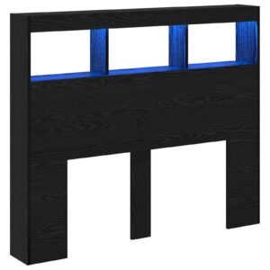 Sengegavl med LED i sort eg - 120 cm
