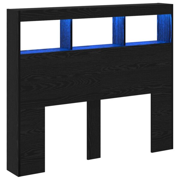Sengegavl med LED i sort eg - 120 cm