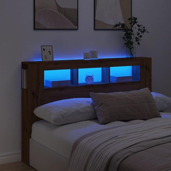 Sengegavl med LED-lys 160 x 18,5 x 103,5 cm