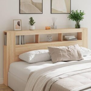 Sengegavl med LED-lys 200 x 18,5 x 103,5 cm - sonoma-eg