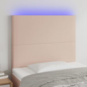 Sengegavl med LED-lys 90 x 5 x 118/128 cm - cappuccino