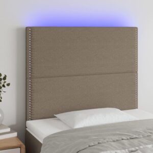 Sengegavl med LED-lys 90 x 5 x 118/128 cm - gråbrun