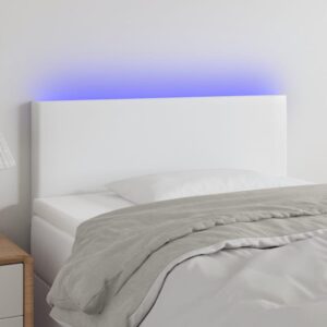 Sengegavl med LED-lys 90 x 5 x 78/88 cm - hvid