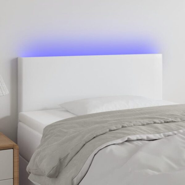 Sengegavl med LED-lys 90 x 5 x 78/88 cm - hvid