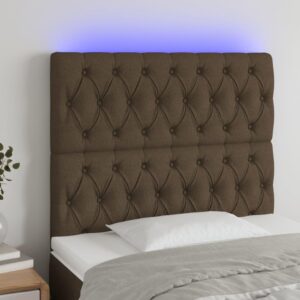 Sengegavl med LED-lys 90 x 7 x 118/128 cm - mørkebrun