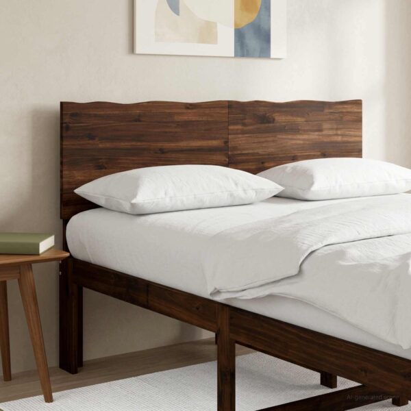 Sengegavl med naturkant ROSTOCK - mørk brun 120 cm