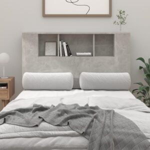 Sengegavl med opbevaring - 120 x 18,5 x 102,5 cm, betongrå