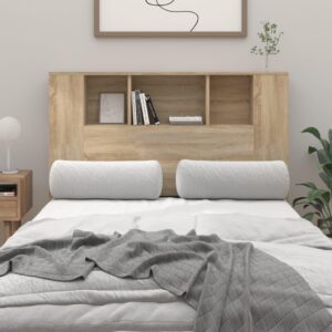 Sengegavl med opbevaring 120 x 18,5 x 102,5 cm - sonoma-eg