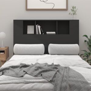 Sengegavl med opbevaring 120 x 18,5 x 102,5 cm - sort