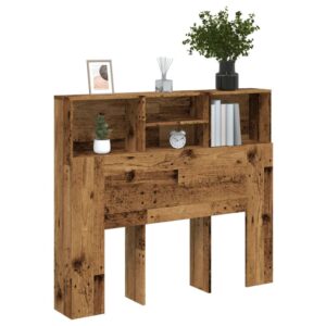 Sengegavl med opbevaring 120 x 19 x 103,5 cm - antikt træ