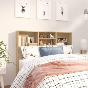 Sengegavl med opbevaring 120 x 19 x 103,5 cm - sonoma-eg