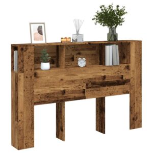 Sengegavl med opbevaring 160 x 18,5 x 103,5 cm - antikt træ