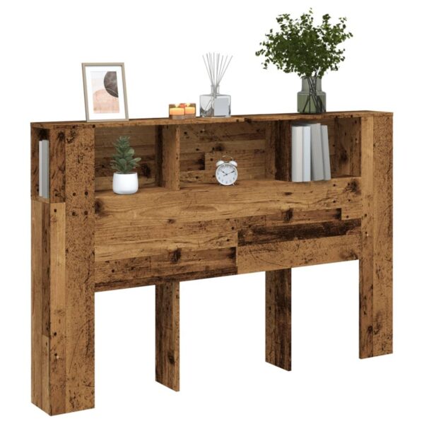 Sengegavl med opbevaring 160 x 18,5 x 103,5 cm - antikt træ