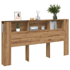 Sengegavl med opbevaring 200 x 18,5 x 102,5 cm - egetræ
