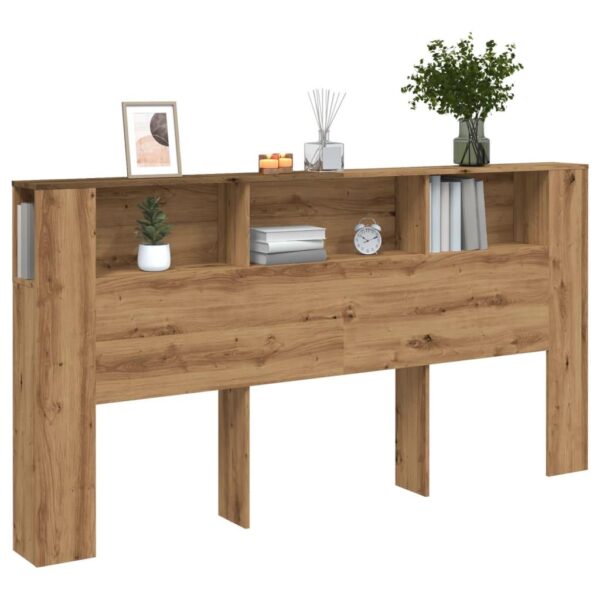 Sengegavl med opbevaring 200 x 18,5 x 102,5 cm - egetræ