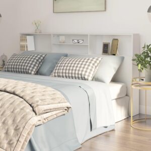 Sengegavl med opbevaring 200 x 19 x 103,5 cm - hvid