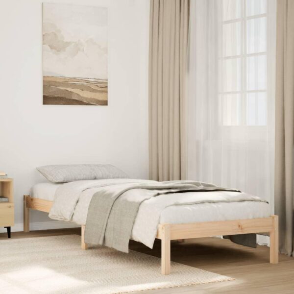 Sengeramme uden madras 90x210 cm i massivt fyrretræ
