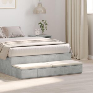 Sengeskuffer i beton grå 120 x 36,5 x 16,5 cm