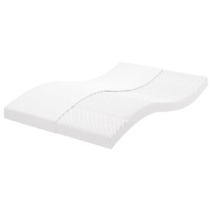 Skummadras 120 x 220 cm med 7 zoner - hvid