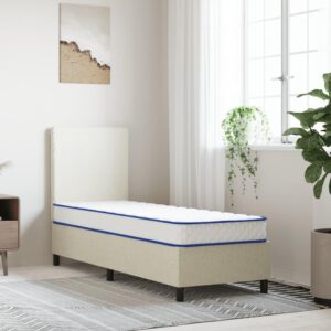 Skummadras med memoryskum 70 x 200 x 17 cm - blå/hvid