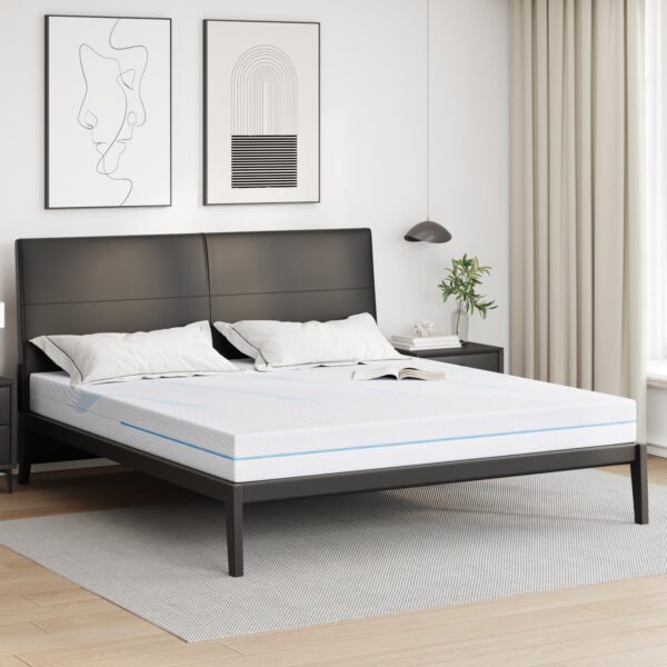 Skummadras medium fast 200 x 200 cm - hvid