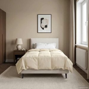 Sommerdyne 135 x 220 cm - cremefarvet mikrofiber