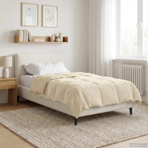 Sommerdyne 155 x 200 cm i mikrofiber - cremefarvet