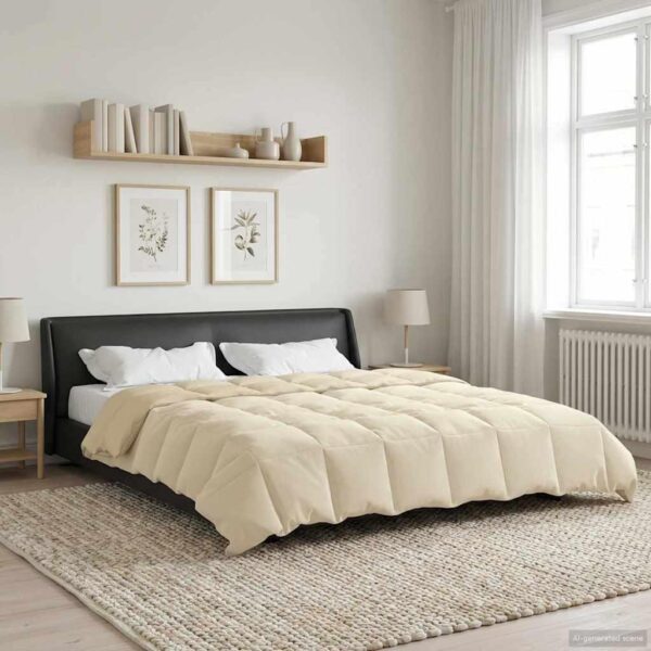 Sommerdyne 200 x 220 cm i mikrofiber - cremefarvet