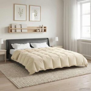 Sommerdyne 220 x 240 cm i mikrofiber - cremefarvet