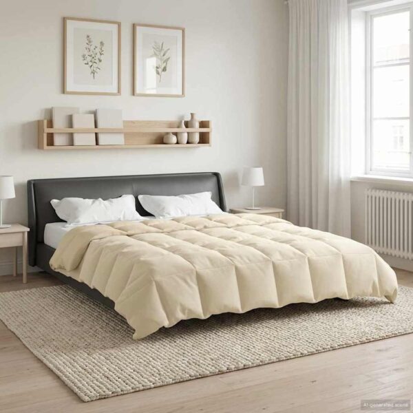 Sommerdyne 220 x 240 cm i mikrofiber - cremefarvet