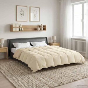 Sommerdyne i mikrofiber 200 x 240 cm - cremefarvet