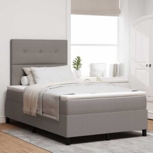 vidaXL Box spring seng med pude Gråbrun 120 x 190 cm Stof