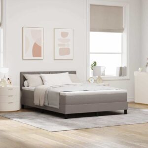 vidaXL Box spring seng med pude Gråbrun 160 x 200 cm Stof