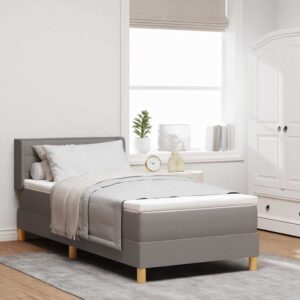 vidaXL Box spring seng med pude Gråbrun 190 x 90 cm Stof