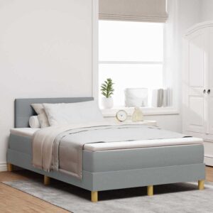 vidaXL Box spring seng med pude Lysegrå 120 x 190 cm Stof