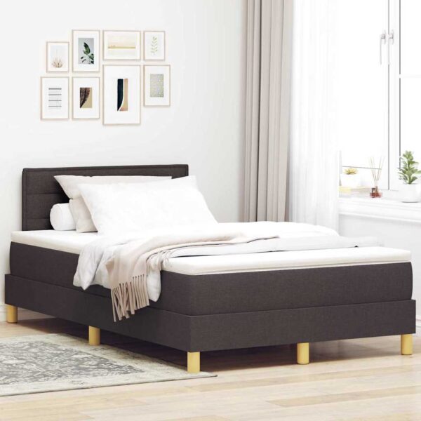 vidaXL Box spring seng med pude Mørk Brun 120 x 190 cm Stof
