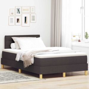 vidaXL Box spring seng med pude Mørk Brun 120 x 200 cm Stof