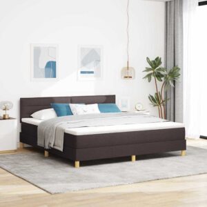 vidaXL Box spring seng med pude Mørk Brun 180 x 200 cm Stof