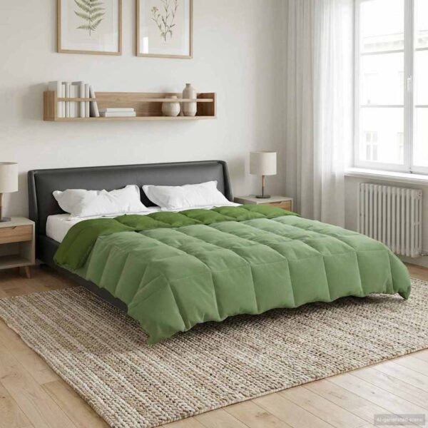 vidaXL Helårs dyne 200 x 200 cm Mikrofiber (100% polyester) Grøn
