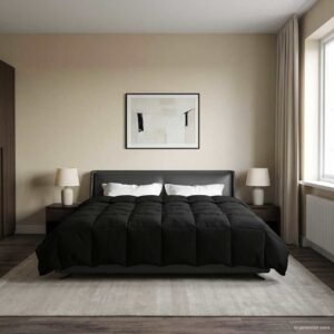 vidaXL Helårs dyne 200 x 200 cm Mikrofiber (100% polyester) Sort