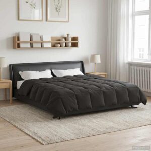 vidaXL Helårs dyne 200 x 220 cm Mikrofiber (100% polyester) Antracit