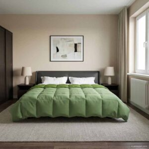 vidaXL Helårs dyne 200 x 220 cm Mikrofiber (100% polyester) Grøn
