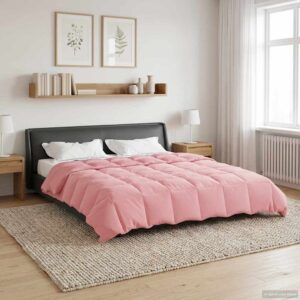 vidaXL Helårs dyne 200 x 240 cm Mikrofiber (100% polyester) Lyserød