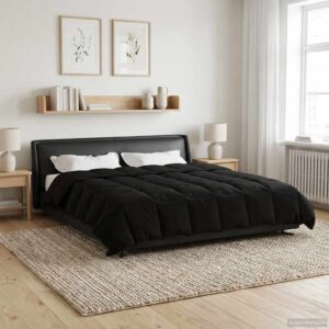 vidaXL Helårs dyne 200 x 240 cm Mikrofiber (100% polyester) Sort