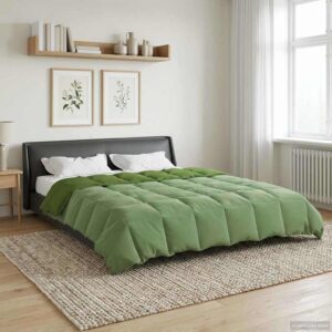 vidaXL Helårs dyne 220 x 240 cm Mikrofiber (100% polyester) Grøn